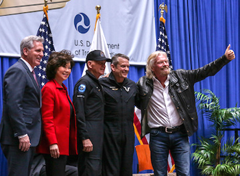 Richard Branson with Newly Awarded Astronauts