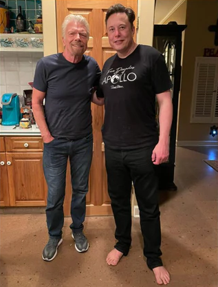 Richard Branson with Elon Musk