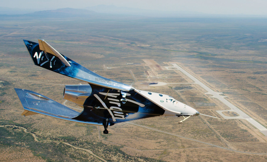 Spaceshiptwo VSS Unity above Spaceport America