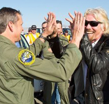 Richard Branson and test pilot Stucky