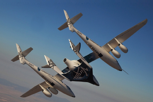 WhiteKnightTwo with SpaceShipTwo in flight