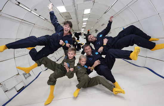 Family Flying at Zero Gravity